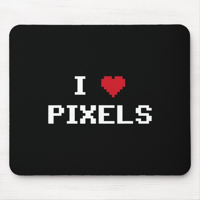 Love Pixels C64 Fans Heart Gaming Shirt Funny Vide Mouse Pad (Front)