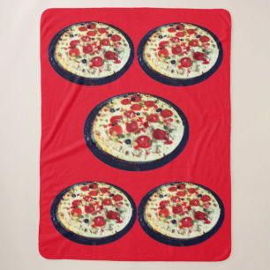 Love Pizza Sherpa Blanket