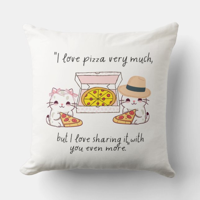 LOVE PIZZA VERY MUCH, CATS CUSHION (Front)