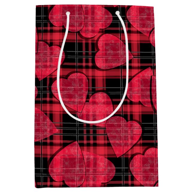 Love plaid medium gift bag (Front)