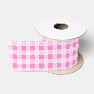 Love Plaid Modern Pink Collection Satin Ribbon