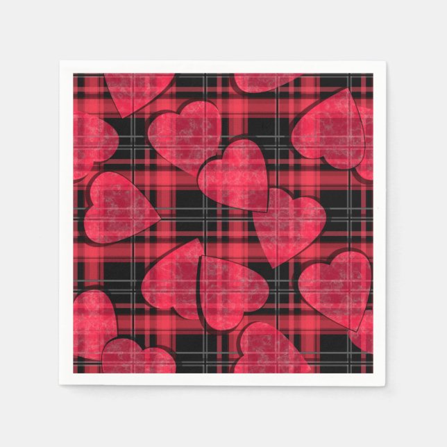 Love plaid napkin (Front)