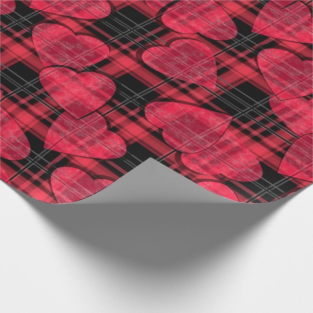 Love plaid wrapping paper (Corner)