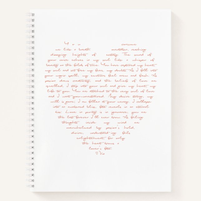 Love Poem in Shape of Heart Notebook (Front)
