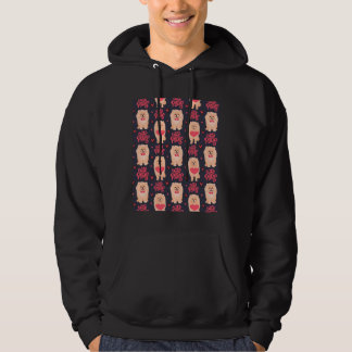 Love Pomeranian Dog Pattern Graphic Hoodie