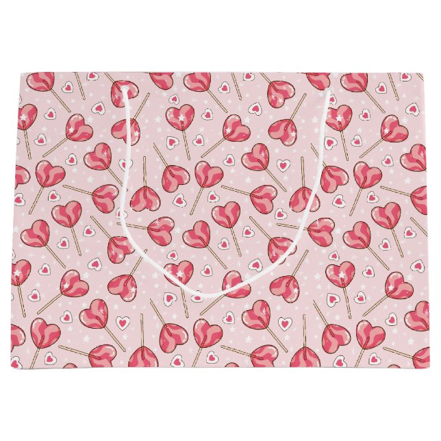 Love Pop Retro Valentine's  Large Gift Bag (Front)