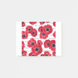 love poppies post-it notes