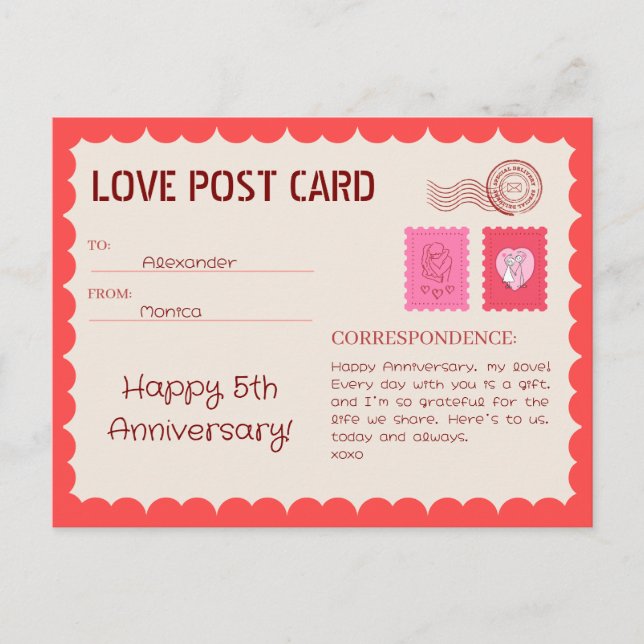 Love Post Card Anniversary Mail (Front)