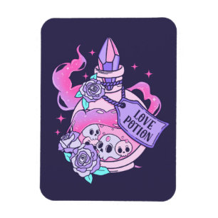 Love Potion Cute Pink Halloween Potion Bottle Magnet