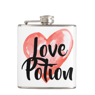 Love potion flask with heart.