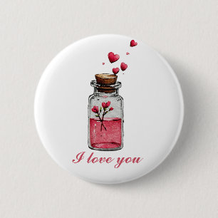Love Potion in a Bottle Postcard 6 Cm Round Badge