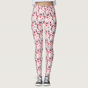 Love Potion Wine Seamless Pattern Leggings