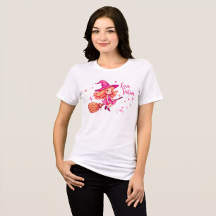 Love Potion Witch T-Shirt Cute Pink Halloween Te Tri-Blend Shirt