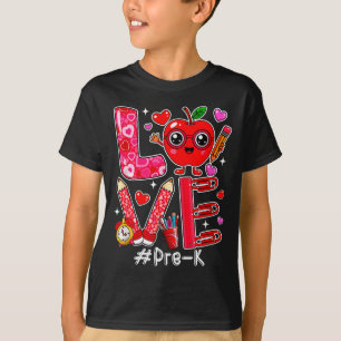 Love pre-k cute hearts valentine's day students T-Shirt
