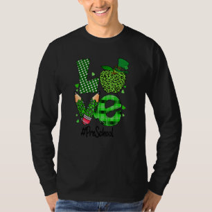 Love Pre K Preschool Teacher St Patrick's Day Appl T-Shirt