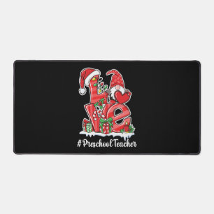Love Preschool Teacher Gnome Christmas Pyjamas Desk Mat