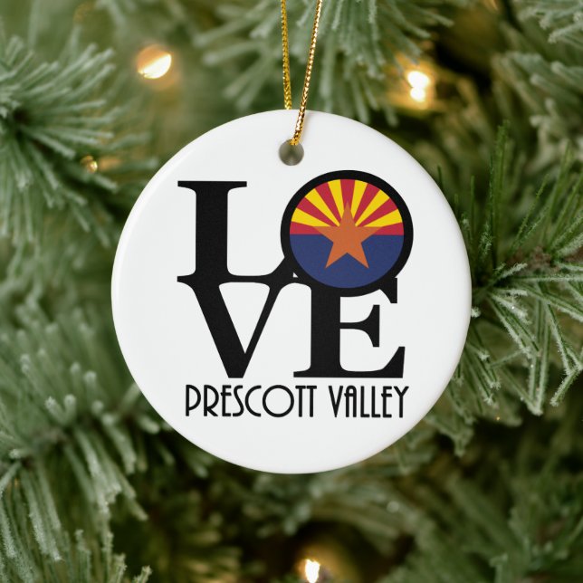 LOVE Prescott Valley Arizona Ceramic Tree Decoration (Tree)