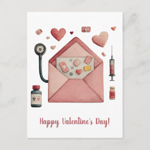Love Prescription Valentine Design Postcard