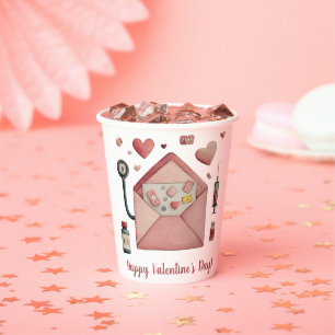 Love Prescription Valentine Design Postcard Paper Cups