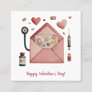 Love Prescription Valentine Design Postcard Square Business Card