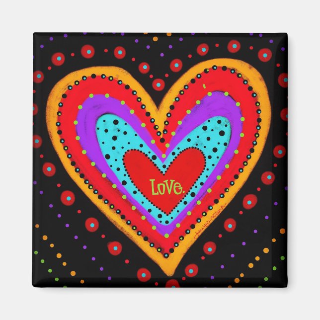 Love Pretty Abstract Heart Modern Inspirivity Magnet (Front)