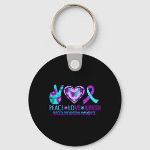 Love Prevention Happy Suicide Awareness Graphic Key Ring