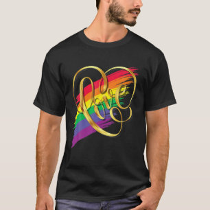 LOVE Pride Best Life Gay LQBTQ Rainbow Heat Ally T-Shirt