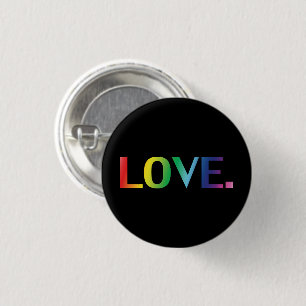 Love, pride lgbt lgbtq gay queer rainbow colours 3 cm round badge