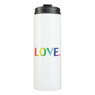 Love, pride lgbt lgbtq gay queer rainbow colours thermal tumbler