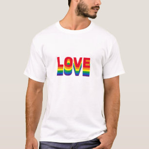 Love Pride lgbt lgbtq queer gay rainbow colours T-Shirt