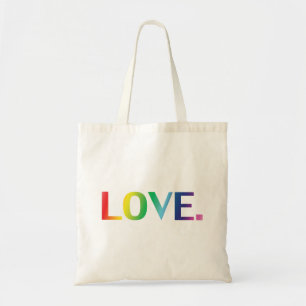Love, pride lgbt lgbtq rainbow colours letters tote bag