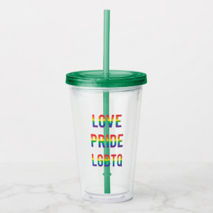 Love Pride LGBTQ Acrylic Tumbler