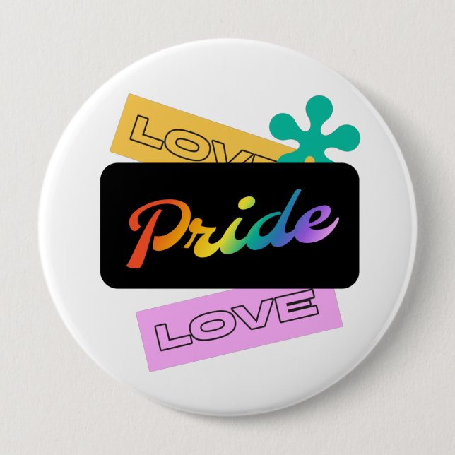 Love pride love. LGBT+pride. Rainbow    10 Cm Round Badge (Front)