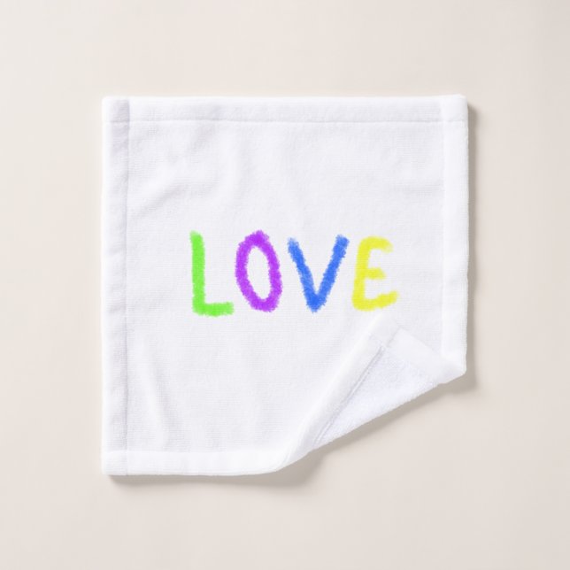 Love pride rainbow watercolor LGBTQ June modern Wash Cloth (Wash Cloth)