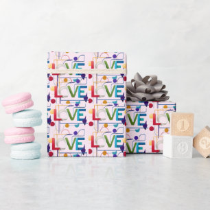 LOVE print Valentines Day Love Wrapping Paper