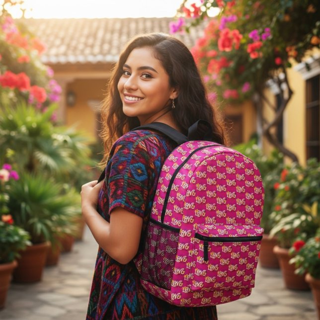 LOVE Printed Backpack (Creator Uploaded)