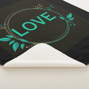 Love Printed Text Home Decor Medium Size Cool Nice Sherpa Blanket