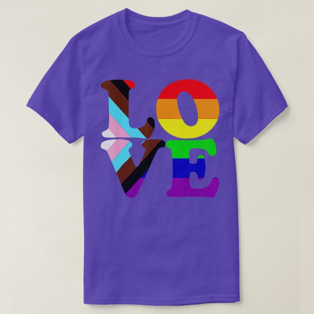 Love Progress Gay Pride LGBT T-Shirt (Design Front)