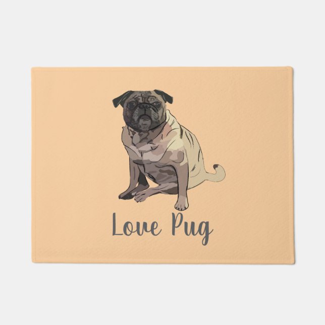 Love Pug Doormat (Front)