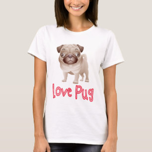 Love Pug Puppy Dog Graphic T-Shirt