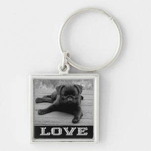 Love Pug Puppy Dog Keychain