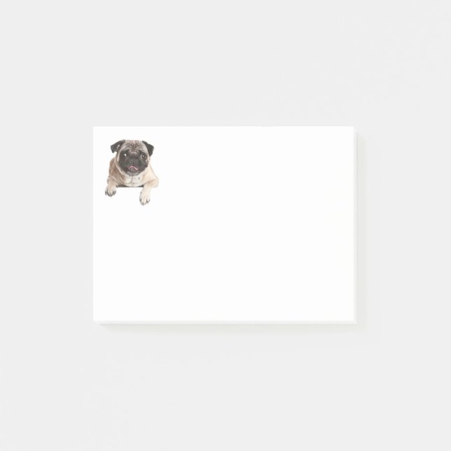 Love Pug Puppy Dog Post IT Sticky Notes (Front)