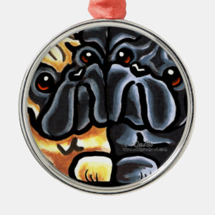 Love Pugs Metal Tree Decoration