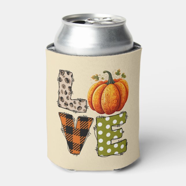 LOVE - Pumpkin and Fall Season Can Cooler (Can Front)