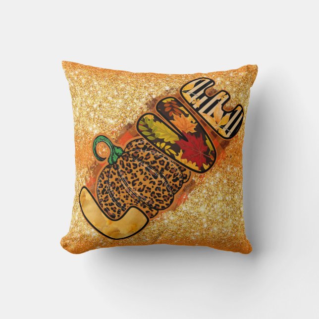 Love Pumpkin Autumn Customise Colour Cushion (Front)