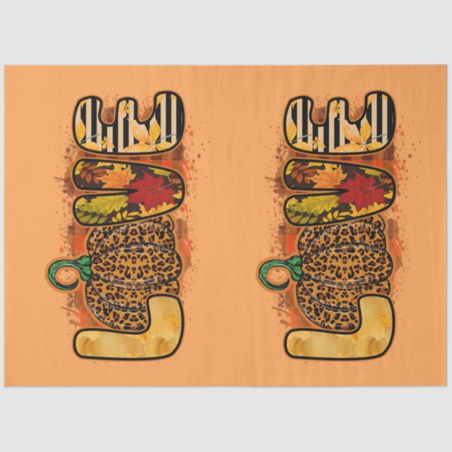 Love Pumpkin Autumn Customise Colour Tissue Paper (Front)