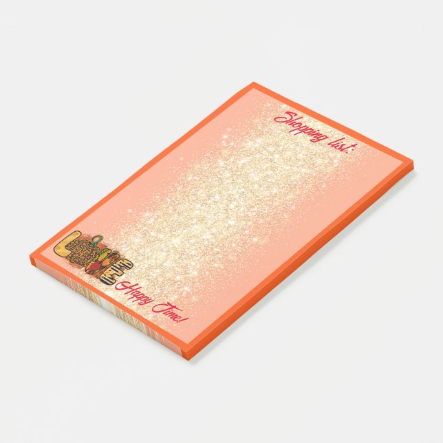 Love Pumpkin Autumn Customise Text and Colour Post-it Notes (Angled)