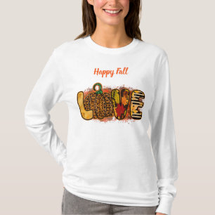 Love Pumpkin Autumn Customise Text T-Shirt