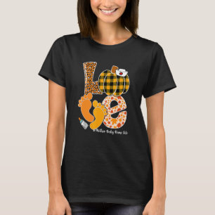 LOVE Pumpkin Footprint Mother Baby Nurse Life Fall T-Shirt