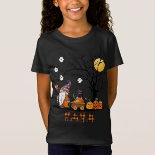 Love pumpkin gnomes Yaya halloween gift for grandm T-Shirt
